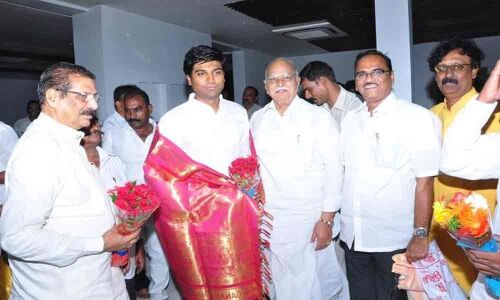MP Lavu Sri Krishnadevarayalu felicitated Pedanandipadu College
