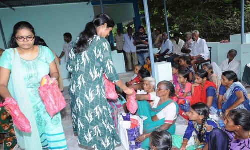 Medicines, fruits distributed Sri Vishnu Educational Society