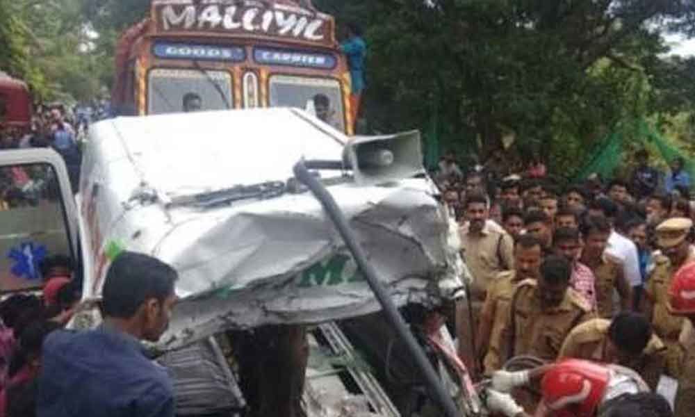 8 killed after ambulance collides with lorry in Keralas Palakkad