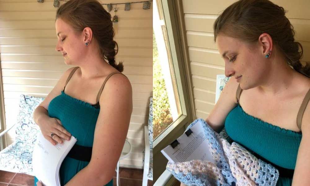 Woman gets maternity-style photo shoot with her Ph.D thesis