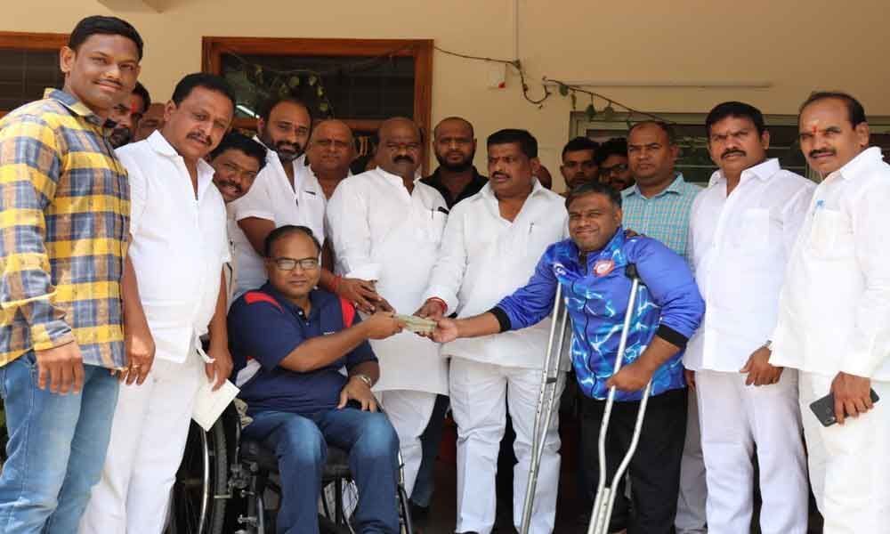 MLA Gudem Mahipal Reddy presents aid to specially challenged