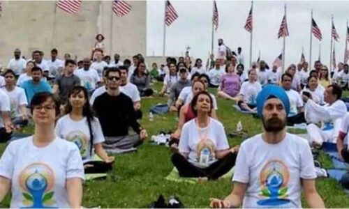 Record 2,500 register for International Yoga Day event at Washington monument