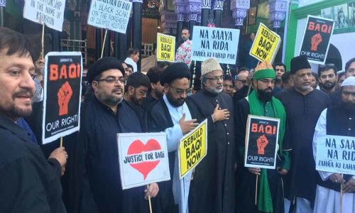 Jannat-ul-Baqi rally taken out in Old City