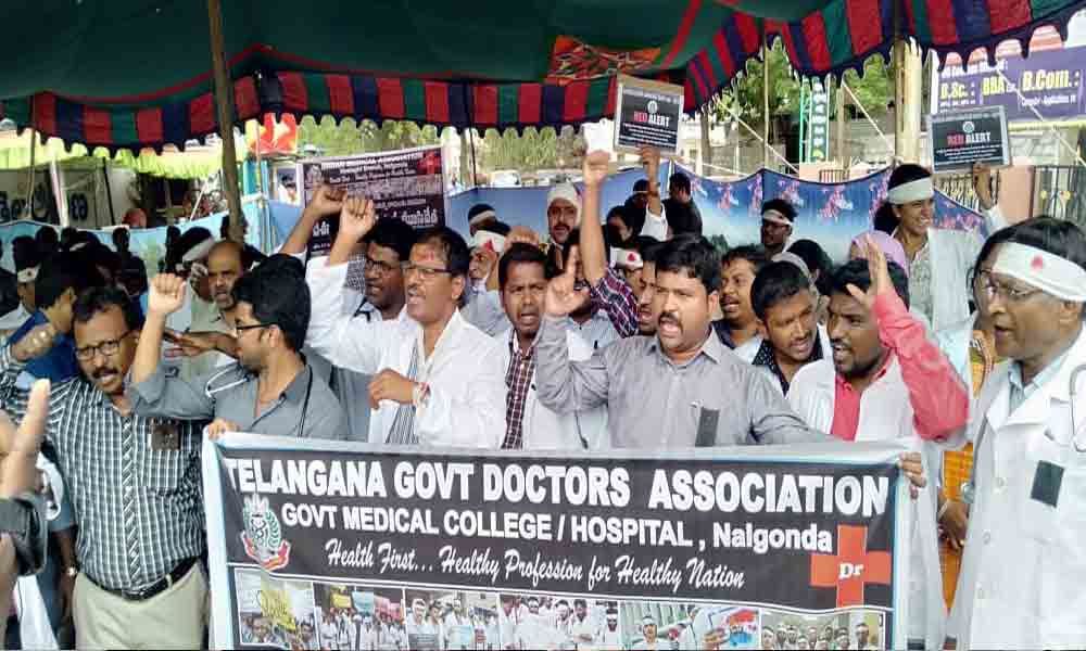 Nalgonda: Doctors boycott duties, protest against attacks on medicos