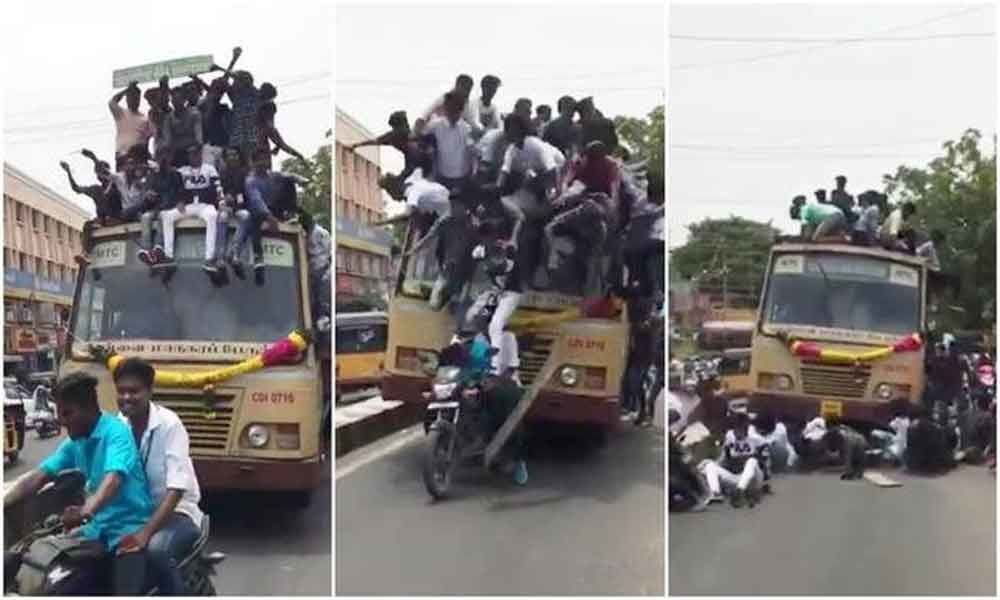 College students fall from bus roof in Chennai