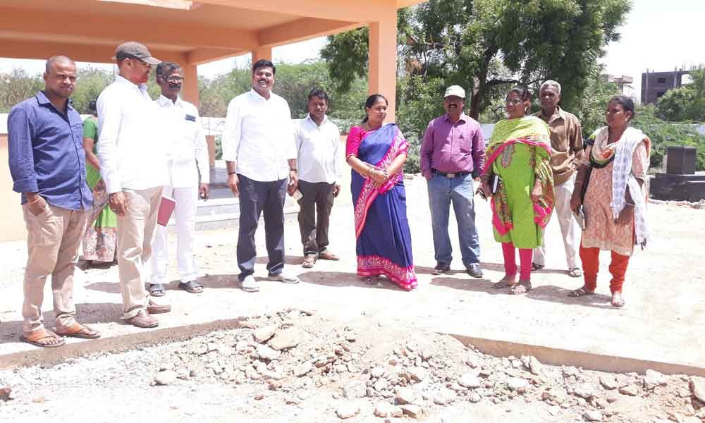 Corporator Cheruku Sangeetha inspects burial grounds, parks