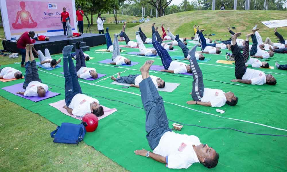 Life Insurance Corporation holds yoga camp