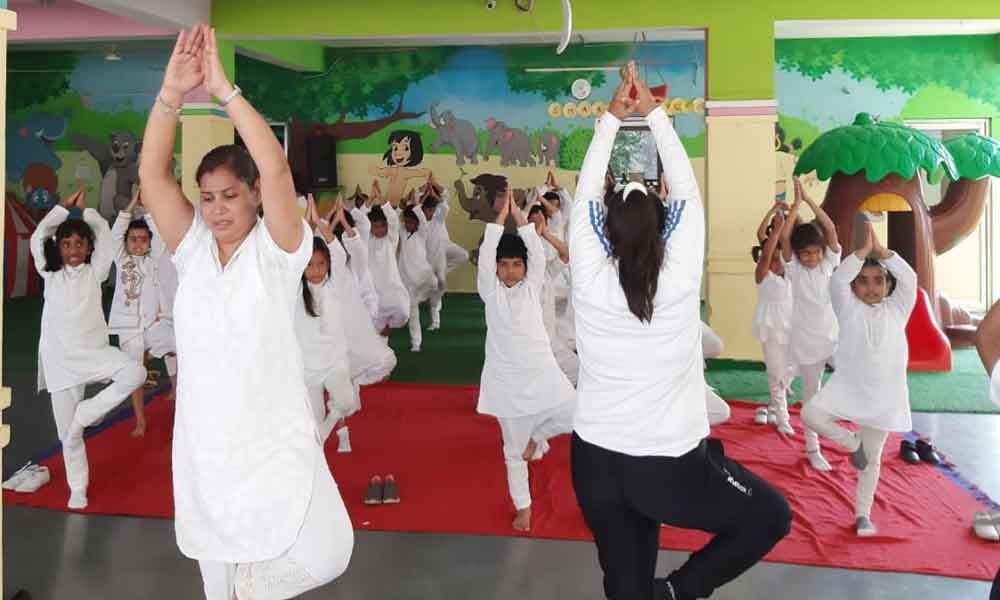 Yoga Day fete at zoo
