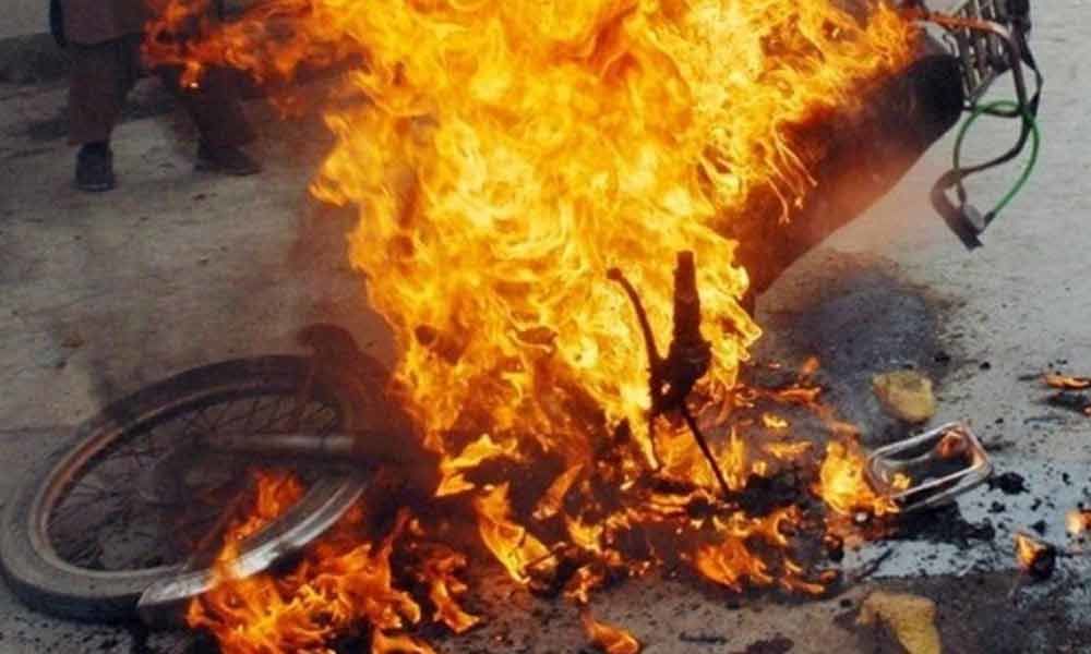 9 bikes set ablaze in Hyderabad