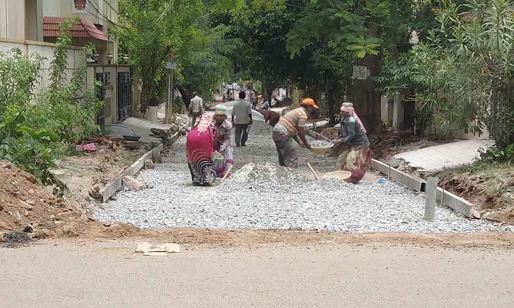 Road works commence at last in Maruti Nagar