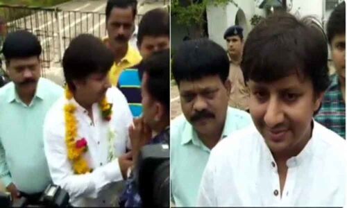 Akash Vijayvargiya gets heros welcome as he steps out of jail