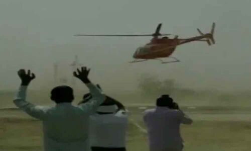 Alwar MP Mahant Balaknath has close shave as chopper loses balance