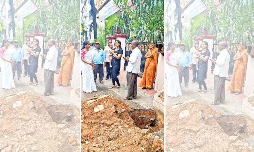 Corporator Alakunta Saraswathi inspects drainage