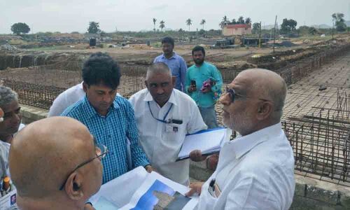 TTD chairman inspects temple works in Tulluru