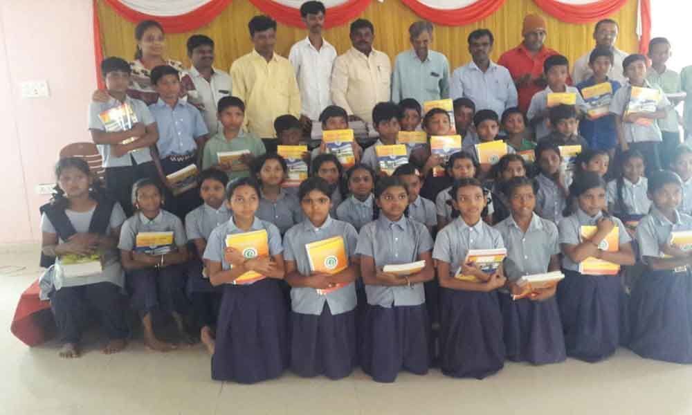 Notebooks distributed to children