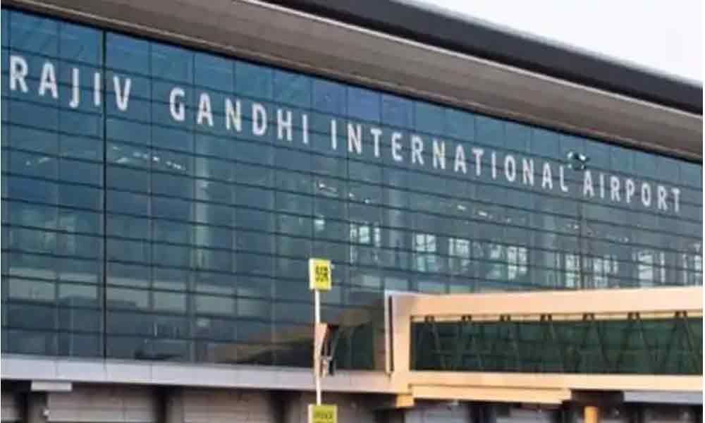 Security officials seized knife from an employee in Hyderabad Airport
