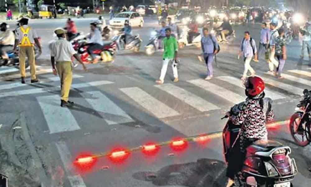 Hyderabad traffic police introduce LED speed breakers at KBR park