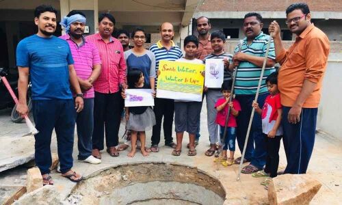 Rainwater harvesting pit dug up