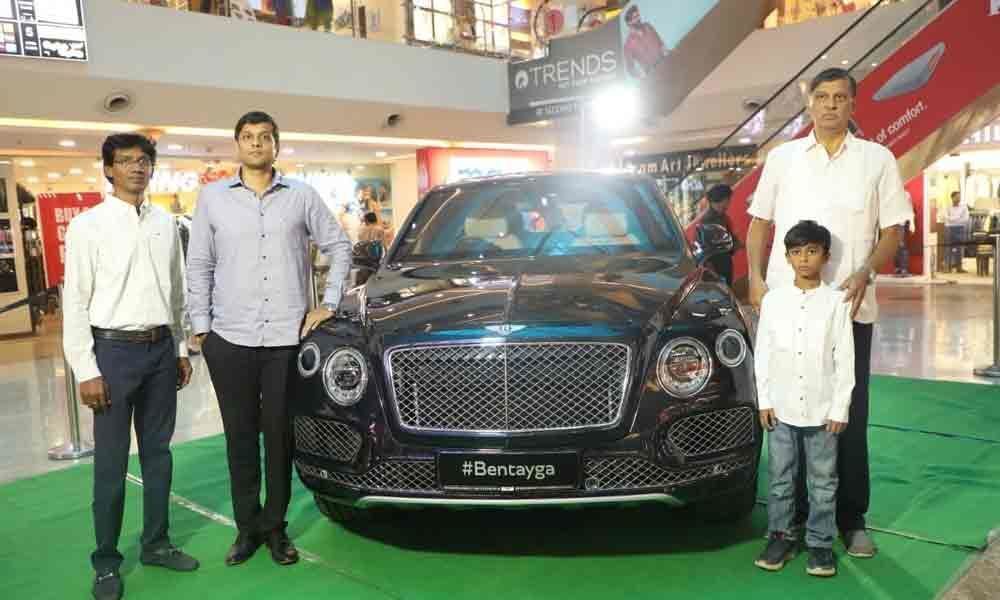 MGB Felicity mall displays Bentley car in Nellore