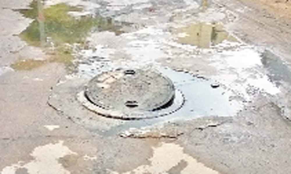 Sewage overflowing at HMT Colony