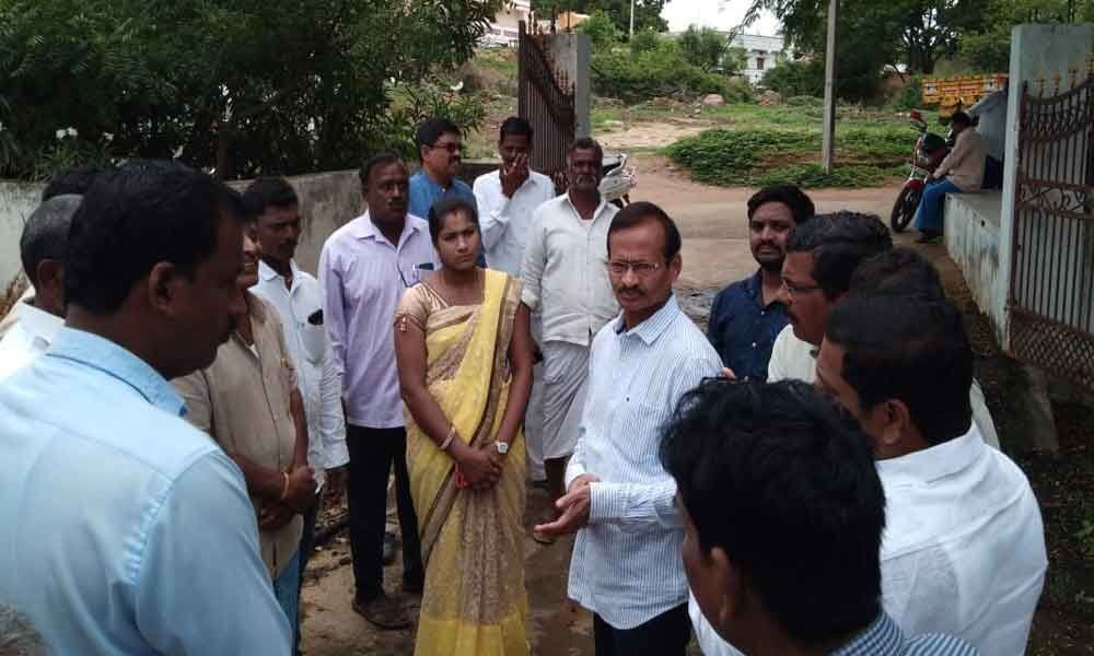 Gajwel Area Development Authority official inspects land for youth building