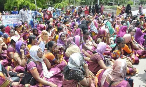 Anganwadi workers arrests spark tension in Nizamabad