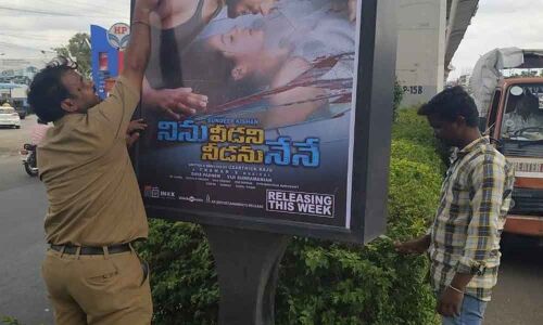 Obscene posters removed by cops