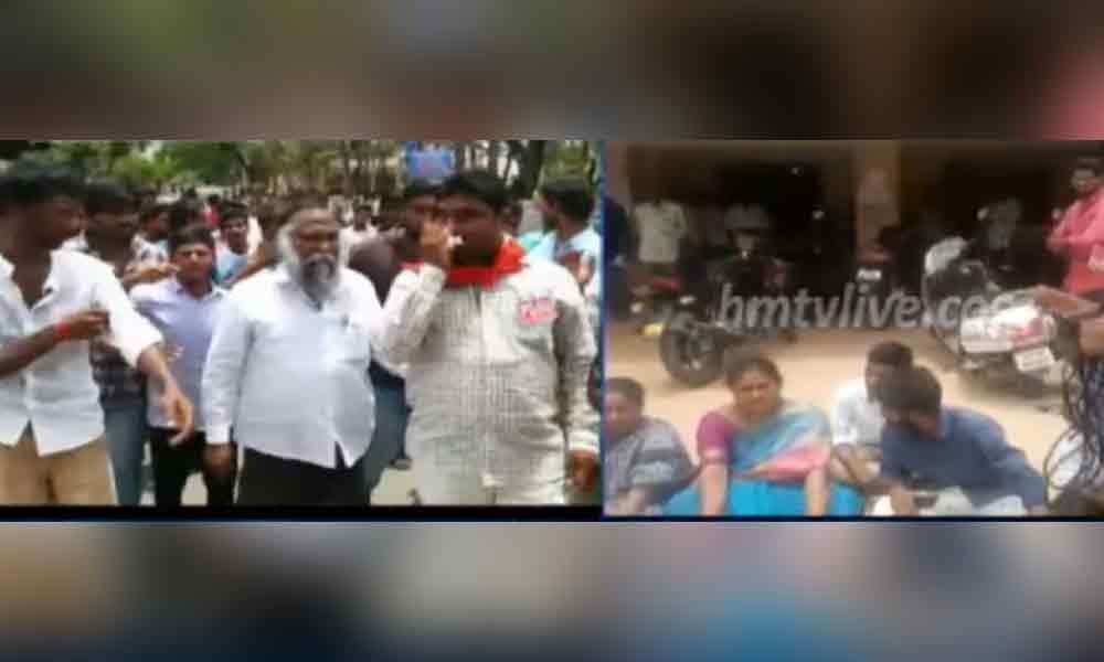 Jagga Reddys wife arrested for staging protest at Sangareddy