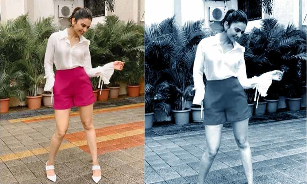 Rakul Preet looked adorable in quirky shirt and mini shorts