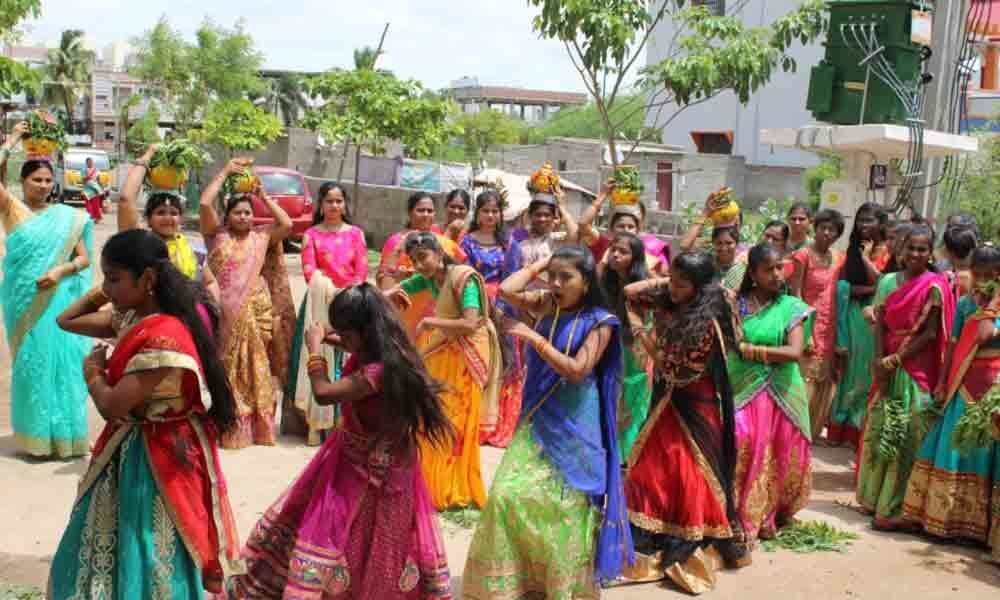 Bonalu festival at Blue Bells School in Karimnagar