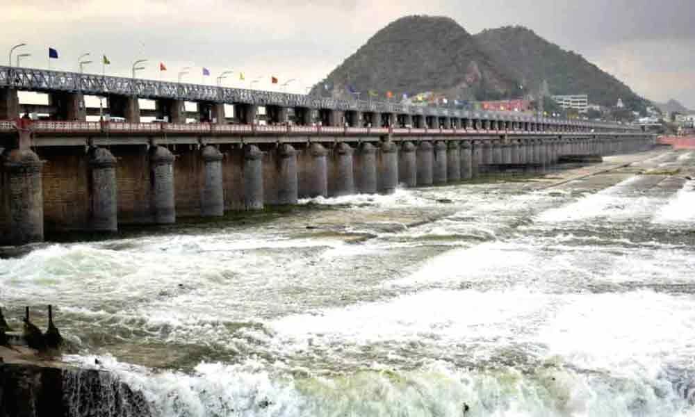 Water release from Prakasam barrage