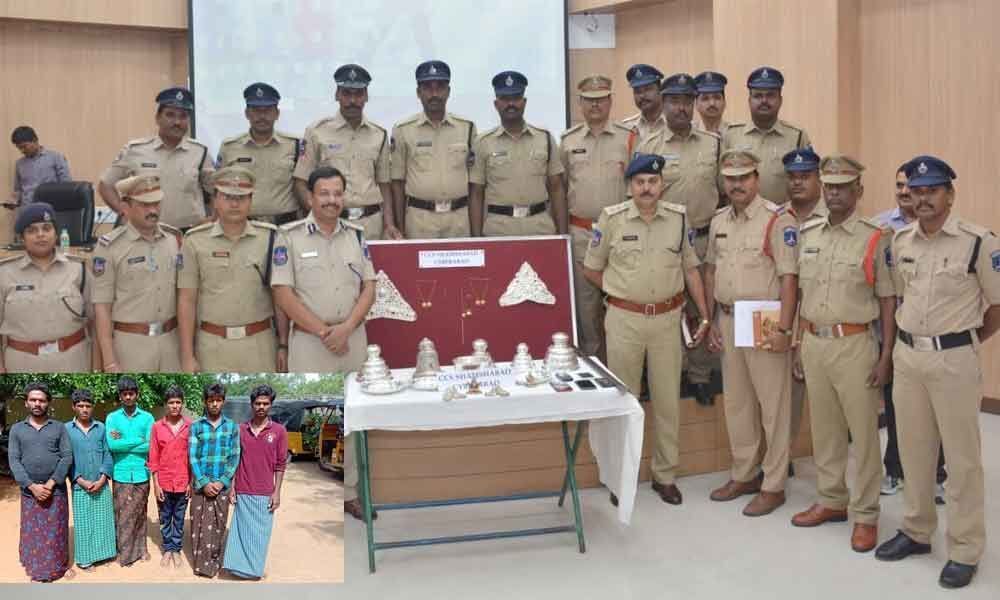 Six of interstate temple offenders gang held in Shamshabad
