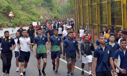 Navy personnel boost health walk in Vizag