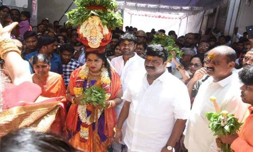 First bonam presented to Ujjain Mahankali