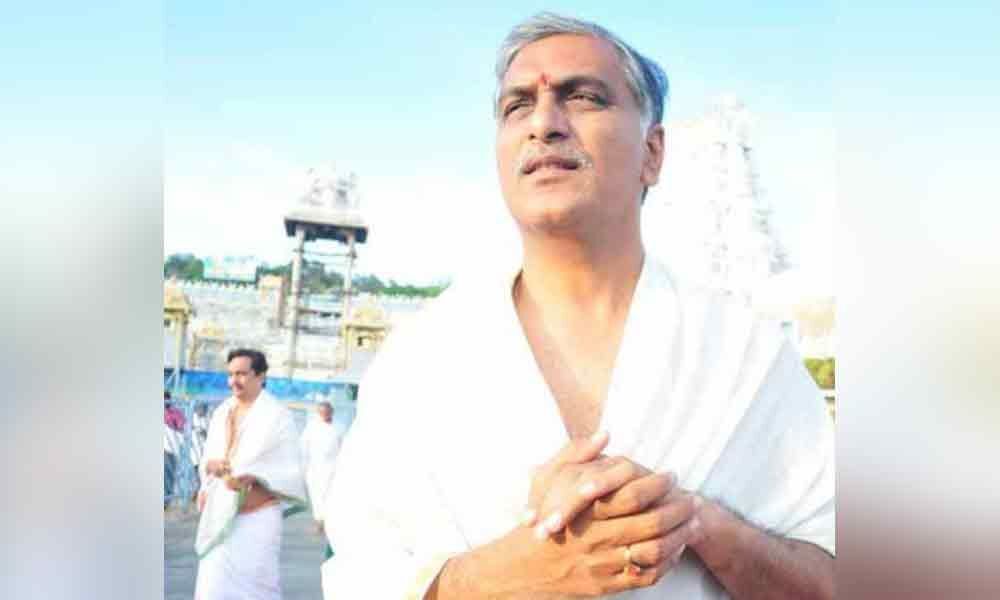 Harish Rao offers prayers at Tirumala