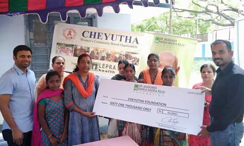 Aid distributed to HIV infected women in Hyderabad