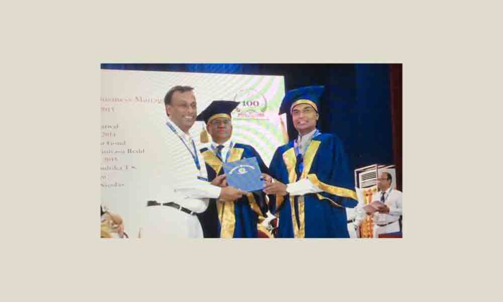 Dr K V Srinivas conferred Ph D