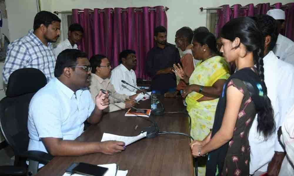 Clear all pending land issues: Collector Rajiv Gandhi Hanumanthu