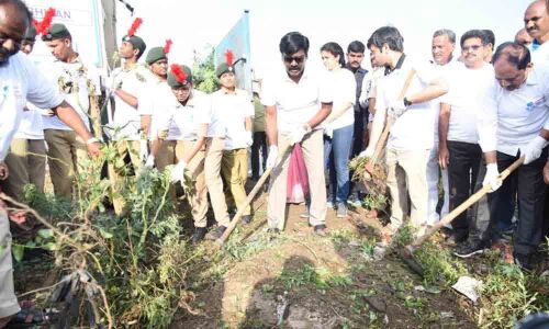 Munneru stream cleared of weeds, hyacinth in Khammam