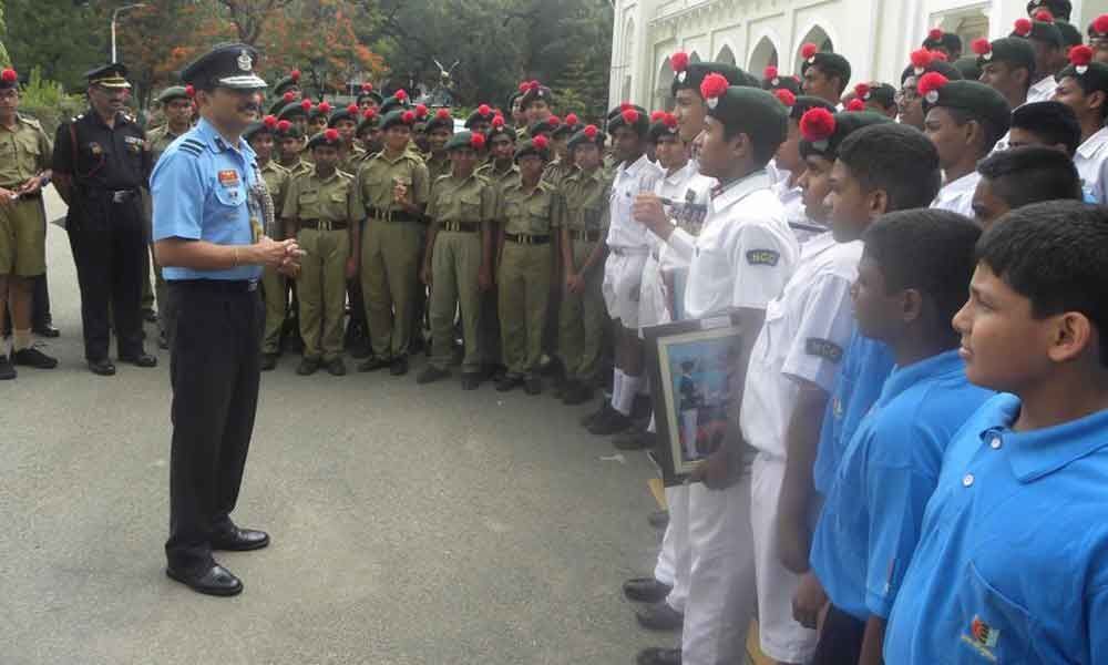 NCC Directorate officers visit Hyderabad Public School