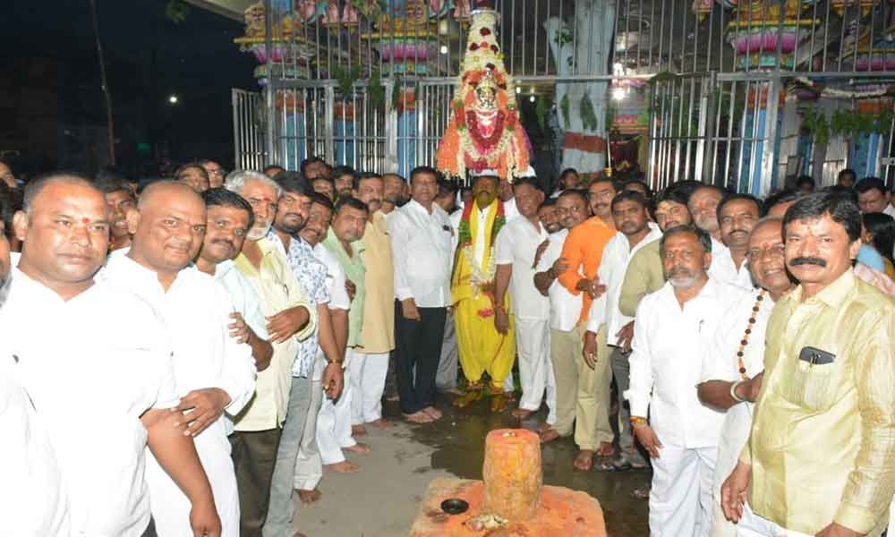 MLA Kaleru takes part in Mahankali Ghatotsavam