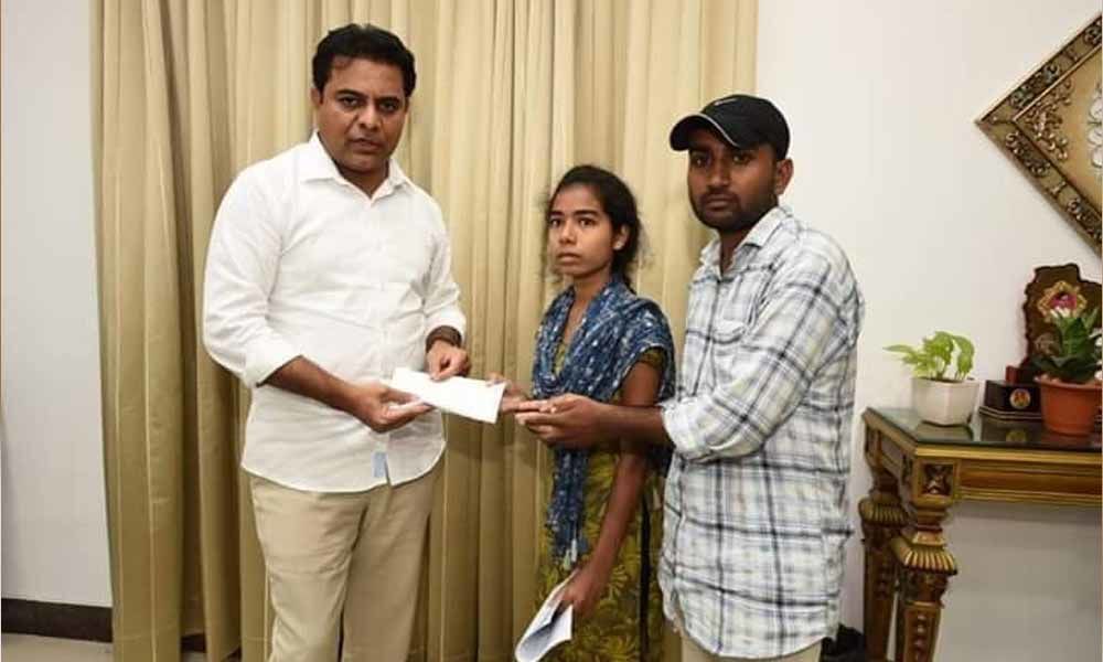 KTR helps two students pursue higher education