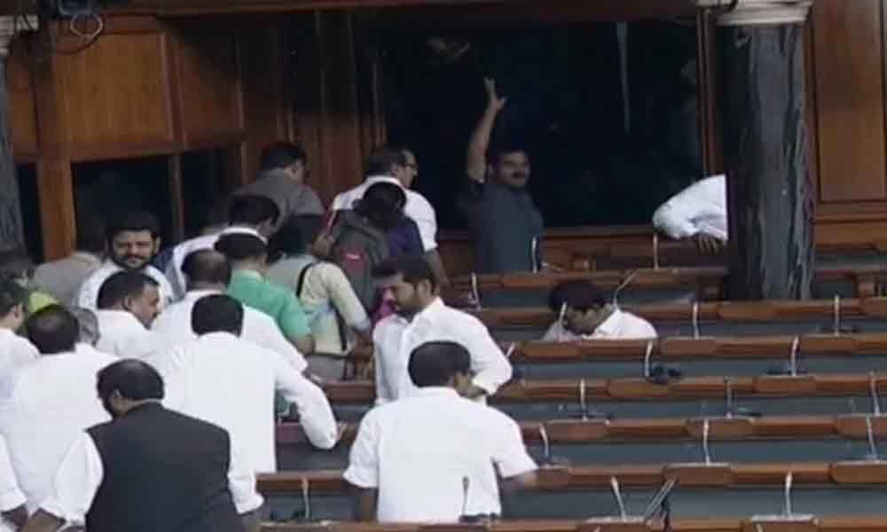 Opposition walks out of Lok Sabha over Karnataka crisis