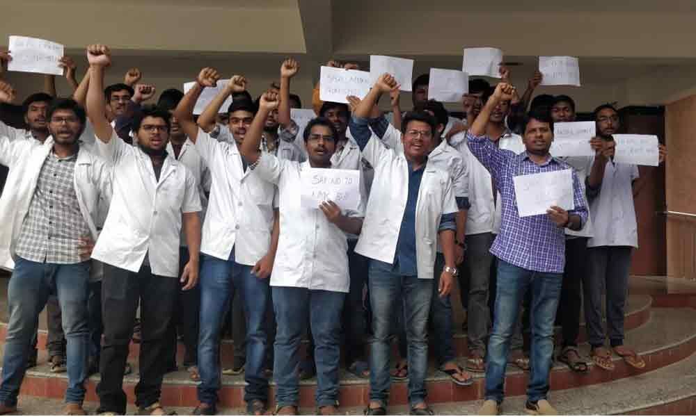 Junior doctors stage protest at OGH; demand withdrawal of NMC Bill