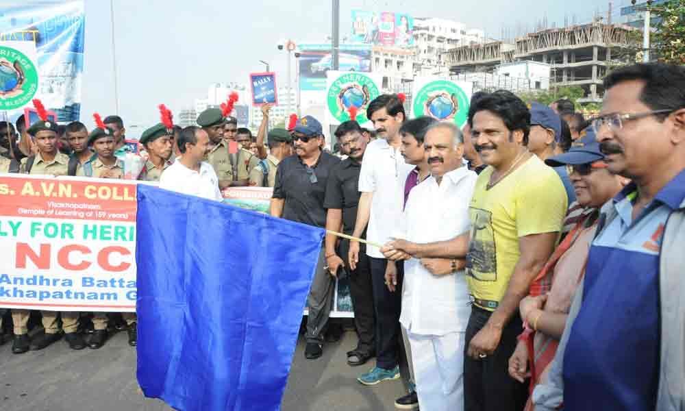 Rally to save Geo heritage sites flagged off by MP MVV Satyanarayana
