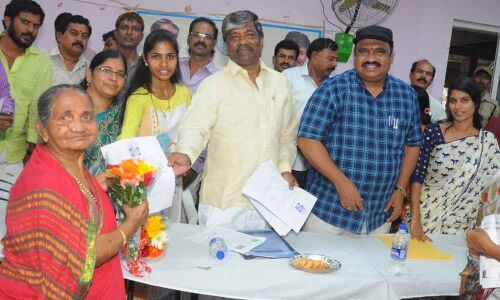 T Padma Rao Goud distributes enhanced pensions