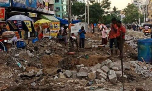 Dug-up road causes severe hardships