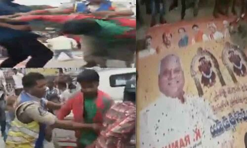 Tension builds up at Habeebnagar as Kishan Reddys flexi damaged