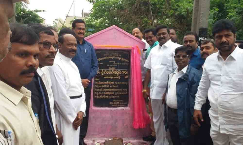 Foundation stone laid for development works in Kamareddy