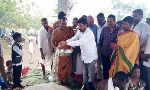 MLA Dr M Anand attends installation of Pochamma statue